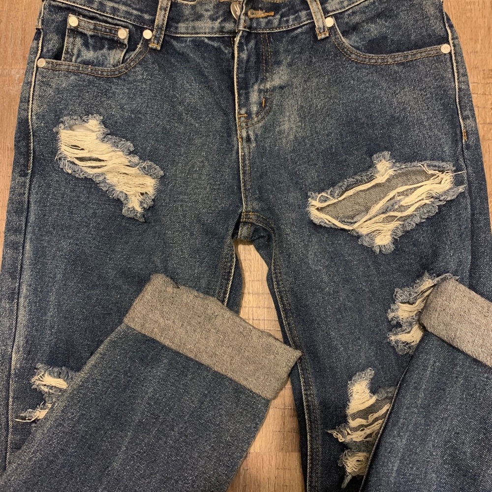 Distressed jeans